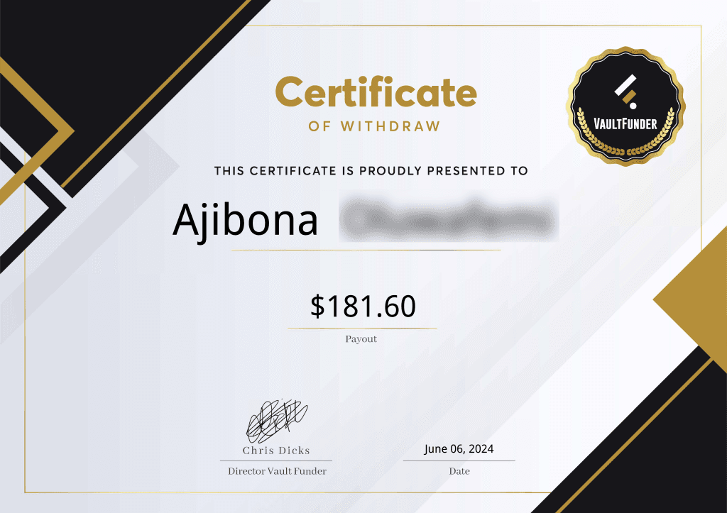 Payout certificate — Nigeria