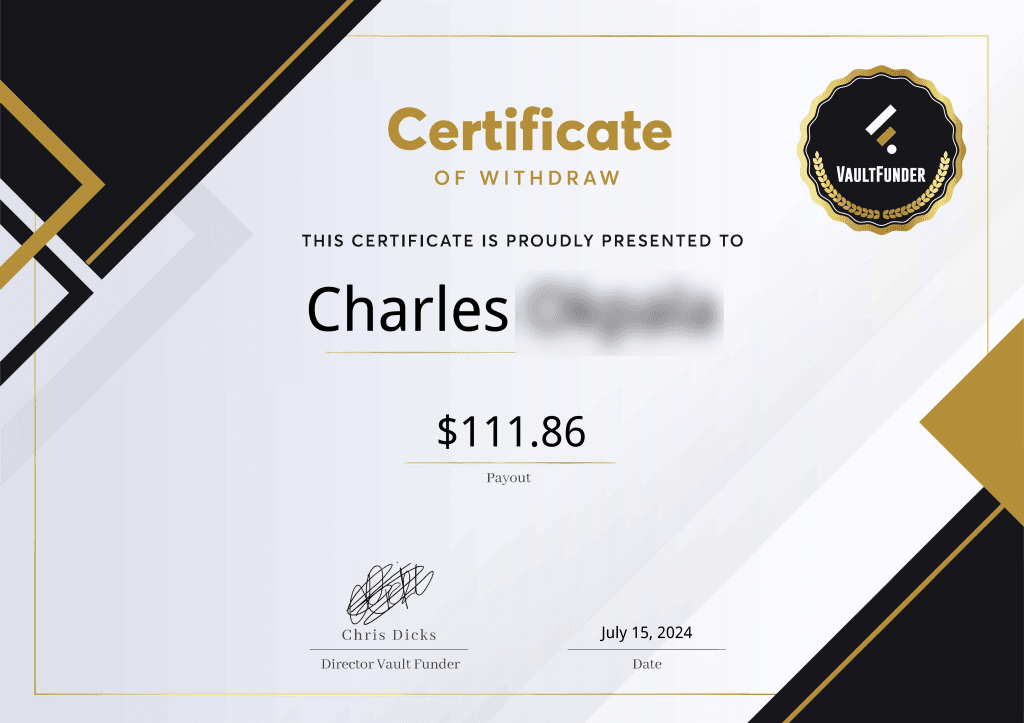 Payout certificate — USA